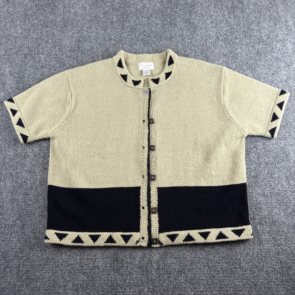 Vintage Christopher & Banks Southwest Short Sleeve Cardigan L